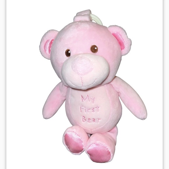 Kellytoy Toys Kellytoy Baby Pink My First Teddy Bear Rattle Plush Baby Lovey Stuffed Animal